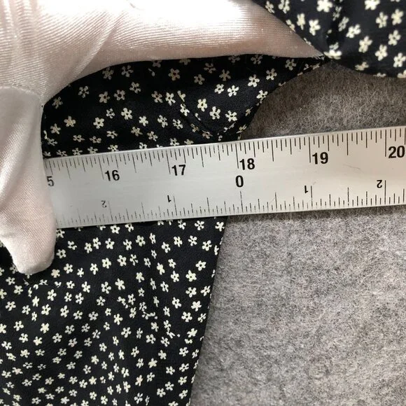 Reformation Long Sleeve Ditzy Floral Mini Dress‎ Size 8 Black White Ruffle Bib - Picture 5 of 10